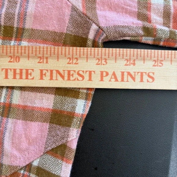 Arula Plaid Flannel Button Down Shirt Dress Plus Size X Pink Brown Country - Picture 8 of 11